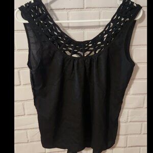 Naked Zebra, black tank top, Size M